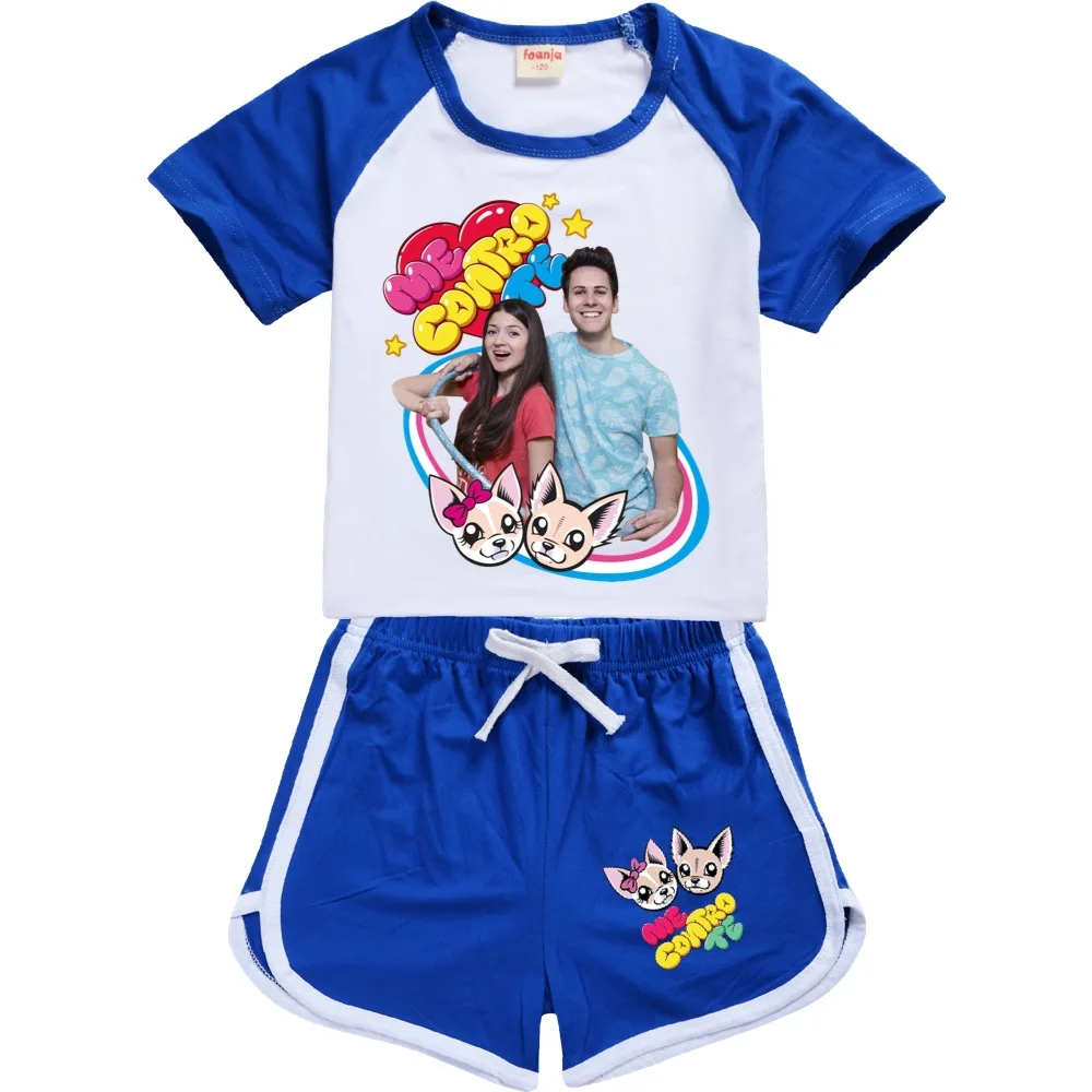 New Kids Baby Girls Clothes Outfits Cartoon Me Contro Te T-shirt Shorts Children Home Casual Sports Short-sleeved Pyjamas Suit