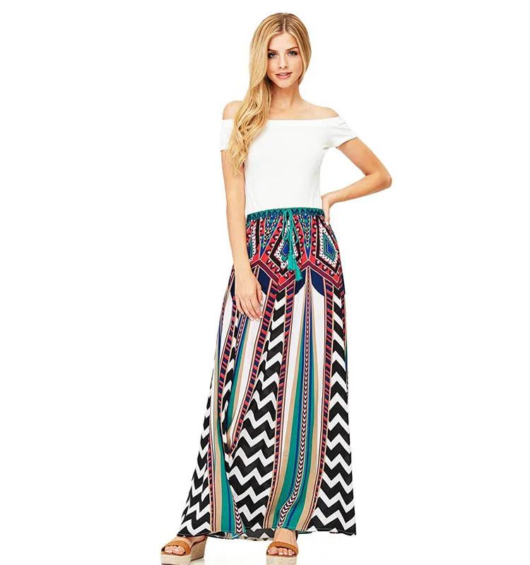 AliExpress Amazon Cross Border Europe And America Nation-Style Holiday Beach Skirt Big Skirt