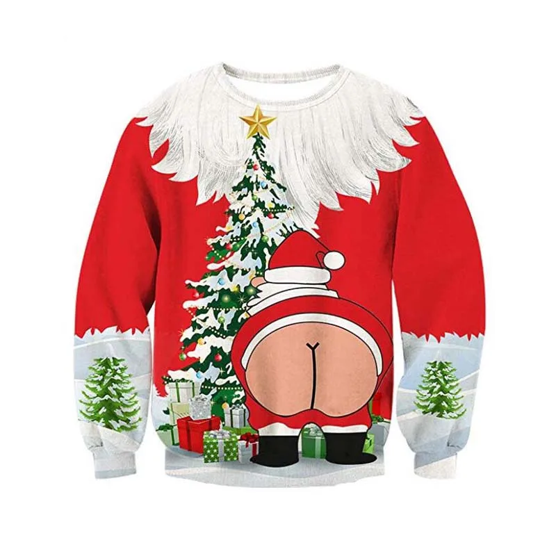 Уродливый Рождественский свитер Santasaurus/cat Pizza/Carlton, свитер с принтом, мужской Рождественский женский/мужской свитер с 3d принтом Harajuku - Цвет: Picture color