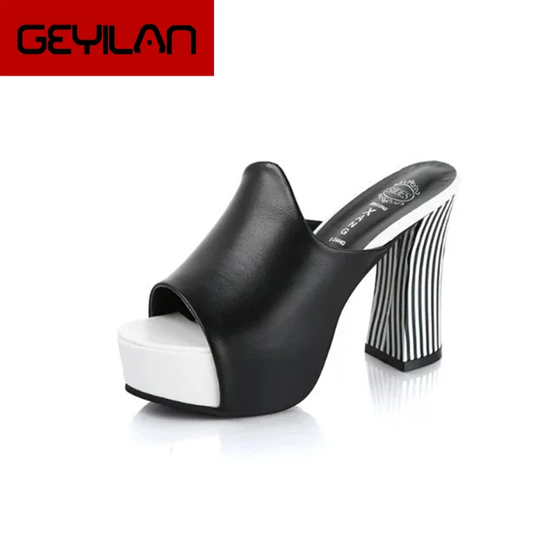 

2019 New Autumn and Winter Ladies Rough High Heels Women's Handmade Large Size Women's Shoes 34-40