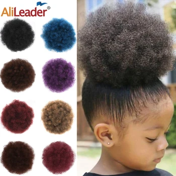 

Alileader 8 Inch Hair Buns Pull Buns Short Curly Tail Chignon Fluffy Drawstring Short Ponytail Kinky Curly Drawstring Ponytail