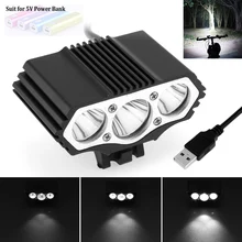 

SecurityIng Bicycle Headlights Outdoor X3 LED Cycling Front Lamp 5V USB Aluminum alloy Bike Lights XM-L T6 4-Mode