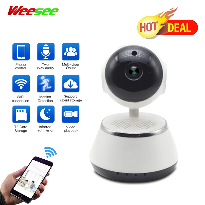 

Weesee Hot sale V380 720P P2P Smart Robot WIFI Wireless Two Way Audio Home Security IP CCTV Camera