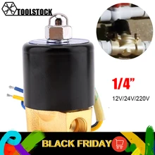 Электромагнитный клапан DC 12V 1/4 ''электрический клапан латунный Соленоидный клапан нормально закрытый клапан для водяного масла воздуха дизельного газа топлива