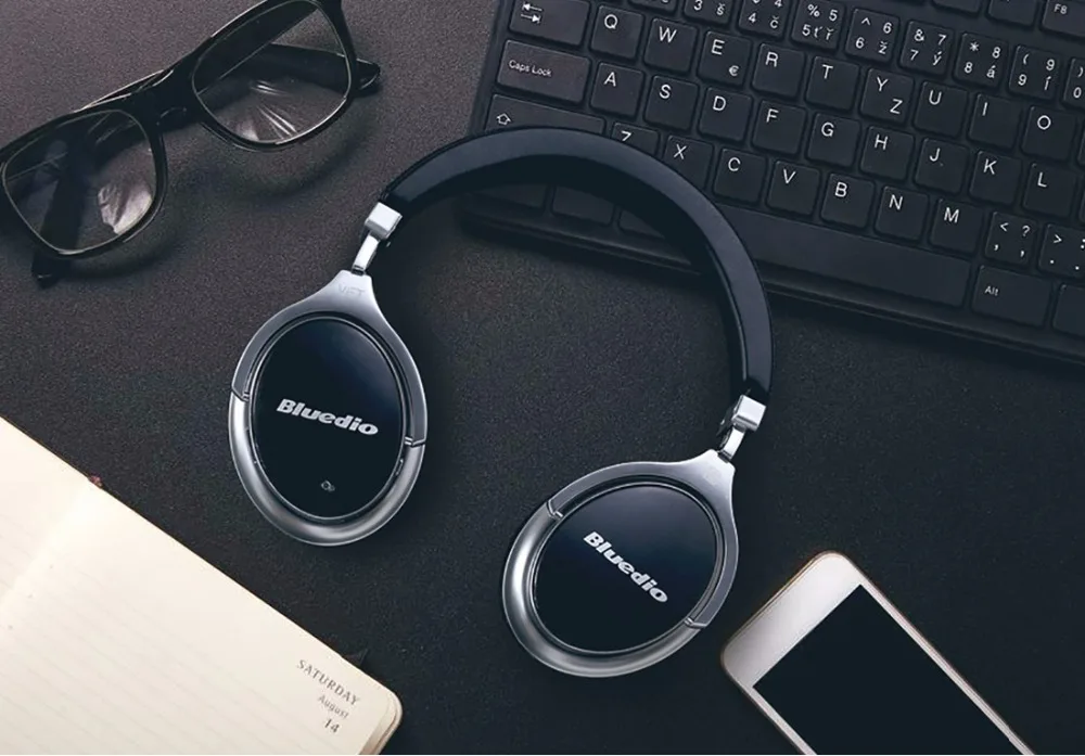 Наушники с активным шумоподавлением Bluetooth 4,2, беспроводная гарнитура с микрофоном 57 мм, наушники с басами для телефонов, компьютера