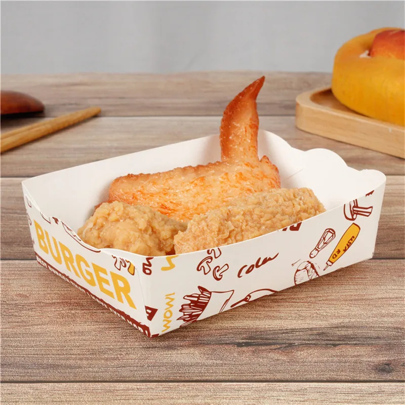 100pcs Fried Chicken Packaging Boxes with Wax Paper, Disposable Hamburger and Food Wrap... - SKU FCPH1537 - UGI Packaging