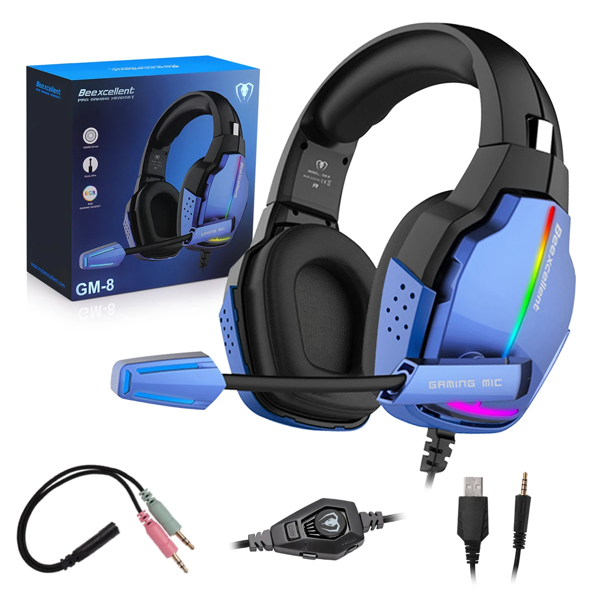 Beexcellent Gm 8 Ps4 Gaming Headphones Surround Stereo Wired Pc Gamer Gaming Headset With Mic Led Lights For Xbox One Laptop Headphone Headset Aliexpress