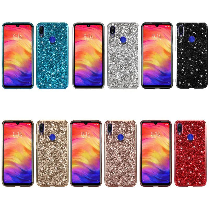 

XiaoMi RedMi Note 7 Case fashion Shiny Glitter diamond shockproof protection Back Cover For RedMi Note 7S 7 Pro Phone Case Cover