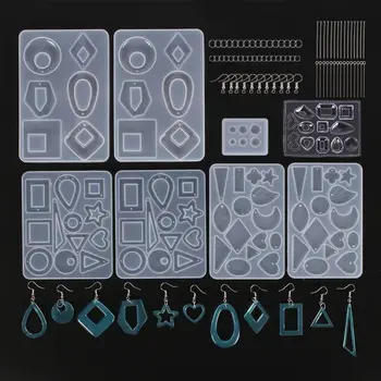 

Earring Resin Mold DIY Crafts Epoxy Resin Silicone Mold Combination Including Earring Hook/Jump Ring