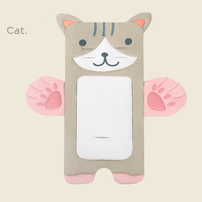 cat Подушечка Для сиденья детской коляски утолщенная набивка Uniersal мультфильм животных хлопок нескользящий коврик матрас тележка Детские аксессуары 0-36 м - Цвет: cat