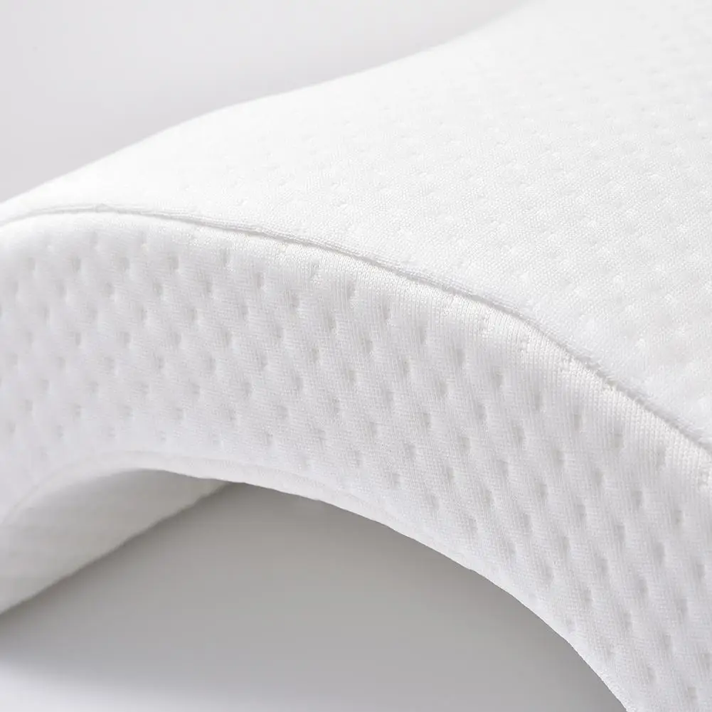 Cervical Pillow Sleeping Memory Foam 2 In 1 U Shape Side Pillow Office Rest Travel CCidea Arched Ice Silk Fabric Couple Pillow