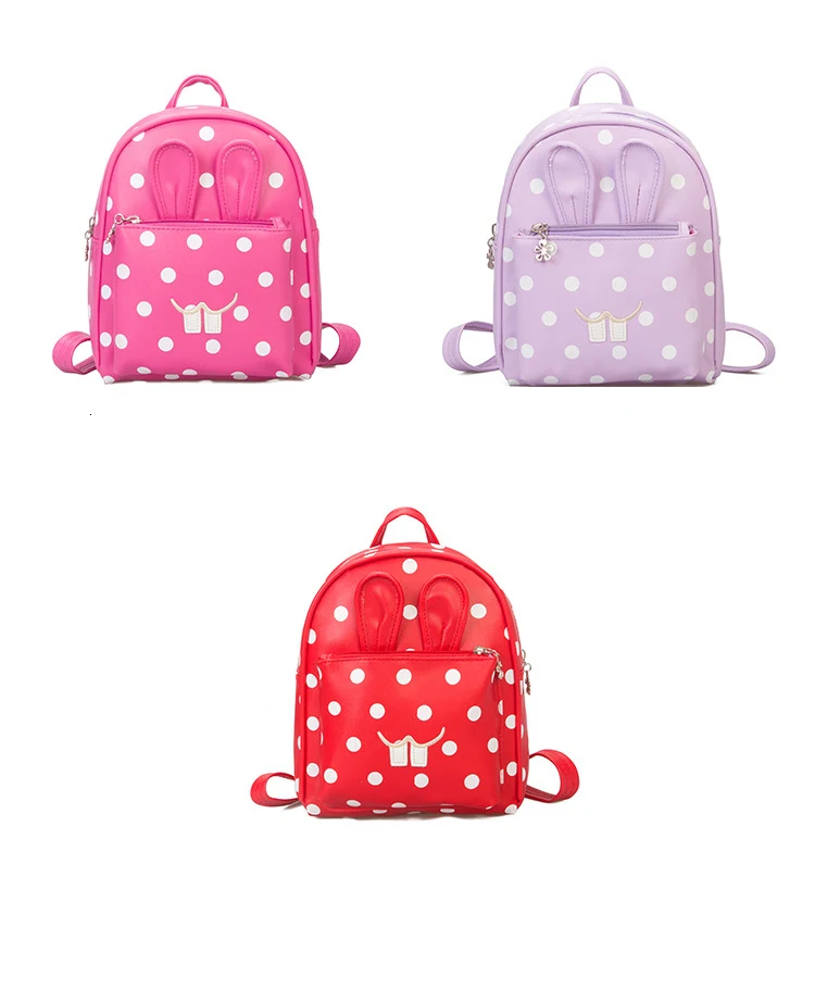 Детский 3D рюкзак в горошек с кроликом для девочек; mochilas escolares infantis; детские школьные сумки; милый ранец; школьные рюкзаки; детская сумка