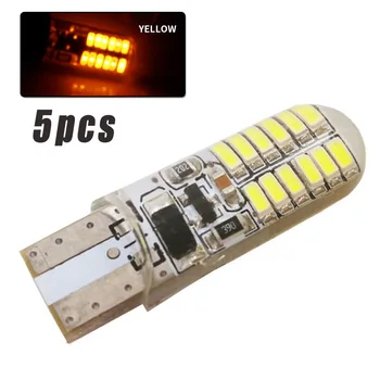 

Signal Car LED Lights Wedge Flashing T10/194/W5W Replacement 5pcs Auto Lamp Bulb