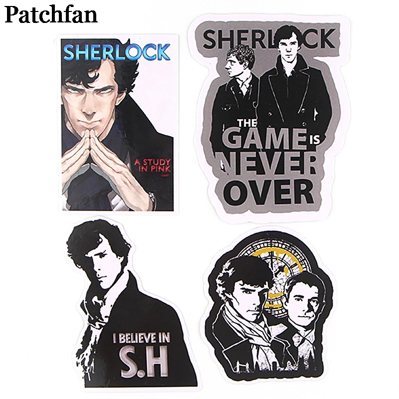 Patchfan 32pcs Sherlock Kids Toy Stickers pack for DIY scrapbooking album car Luggage Phone notebook decals Waterproof A2295
