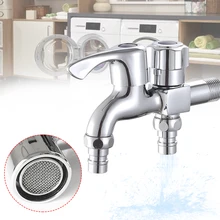Multi-function Dual-purpose Washing Machine Faucet Alloy Thickened Tap Water One Into Two Out Garden Faucet Home Improvement