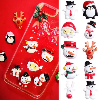 

10 PCS Christmas Decoration Socks Deer Xmas Santa Claus Scarf Resin Ornament DIY Toy S7JN