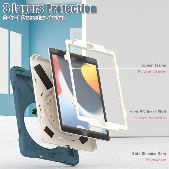 Case for 2021 iPad 10.2 9th Generation A2602 A2603 A2604 Rotating