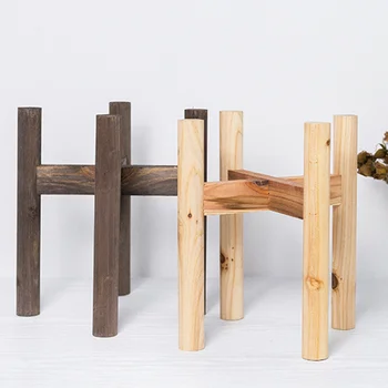 

Plant Stand Wood Flower Pot Holder Indoor Potted Rack Display Potted Rack Modern Home Decor(Wood Color/Dia16,Height19)