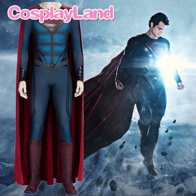 

Superman Man of Steel 2 Clark Kent Cosplay Costumes Superhero Superman Adults Man Zentai Jumpsuits Cloak Bodysuits Suit