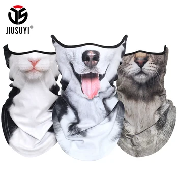 

Fashion 3D Dog Cat Animal Cute Neck Gaiter Cover Half Face Warm Winter Warmer Neck Tube Scarves Fleece Bandana Scarf Women Men