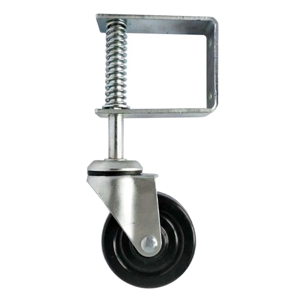 1x 4in Spring-Loaded Door Wheel/Silent Furniture Rubber Wheel Casters 60kg