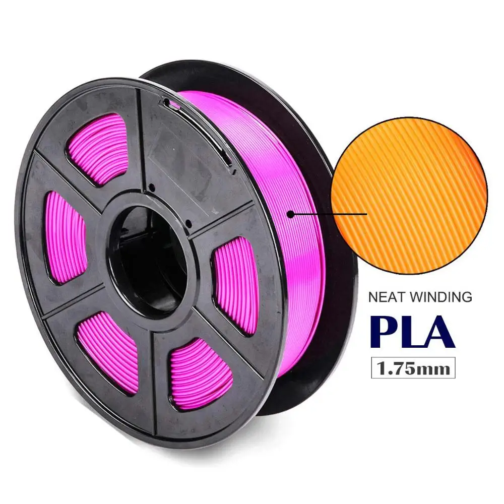 Orderly PLA-Fuchsia SUNLU PLA нити 1,75 мм 1 кг точность Dimmension+/-0,02 мм без запутывания Пластик PLA печатный материал для 3d принтера - Цвет: Orderly PLA-Fuchsia