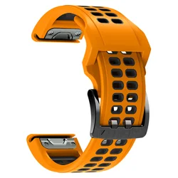 Premium Silicone Quick Release Watch Strap - Versatile 22mm & 26mm Wristband Bracelet - QuickFit 26mm (Orange Black)