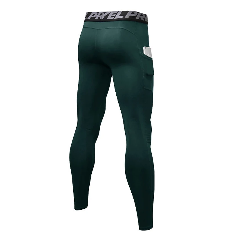 Quick Dry Elastic Compression Running Tights Men with Pocket Gym Fitness Trousers Workout Leggings Sportswear Pants Customized sports leggings,compression pants