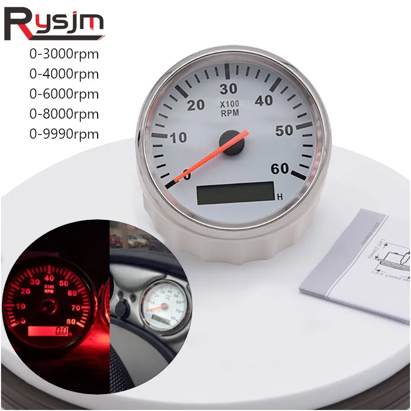 Motore Diesel Contagiri Auto Barca Marine Tacho Meter Calibro 6000 rpm 8000  rpm Con Tester di Ora fit per Peugeot BMW per Ford|Tachometers| - AliExpress