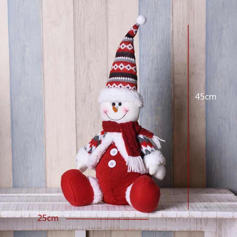 Рождественские куклы большого размера, Санта-Клаус, снеговик, лося, игрушки, рождественские фигурки, рождественский подарок для детей, Красная рождественская елка, украшение сцены - Цвет: snowman 249