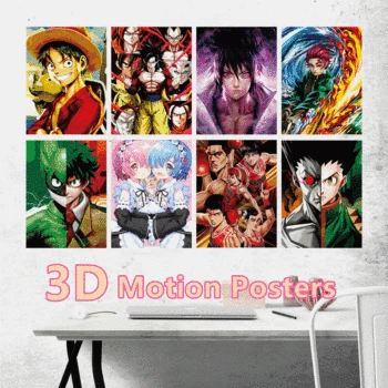 

Anime 3d Motion Poster 3D Lenticular Printing DBZ/ONE PIECE /NARUTO Anime 3D Three-dimensional Paintings 3d Print Painting
