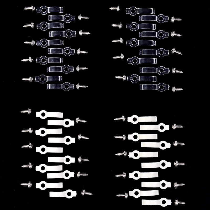 

10pcs 8/10mm Arc LED Strip Silicon Clip for Fixing Waterproof IP65 3528 3014 5050 RGB LED Tape Light Bracket Clamp with Screws