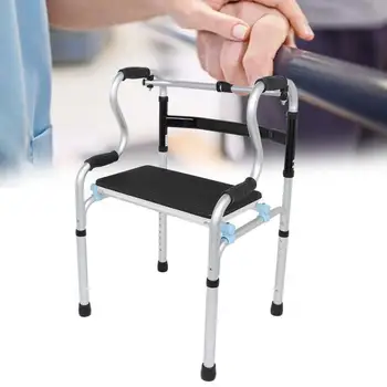 

Crutches Multi-Function Folding Height Adjustable Walker Bath Chair Walking Tool for Disabled Elderly for seniors