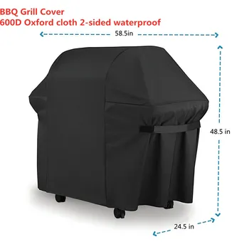 

147x61x122cm 600D BBQ Cover Outdoor Dust Waterproof Weber Heavy Duty Charbroil Grill Cover Rain UV Protective Outdoor BBQ Cover
