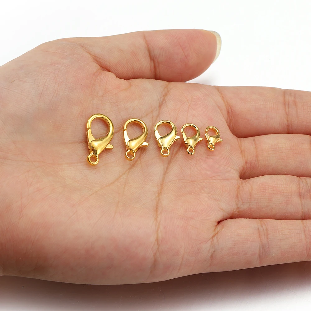50sets 10/14mm Lobster Clasps Jump Rings for Bracelet Necklace Hooks Chain Closure Keychain End Connector DIY Jewelry Making