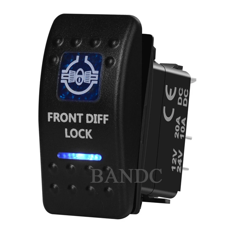 Interruttore A Bilanciere Anteriore Diff Lock 5P Spst On-Off Illuminato Luce Led Blu Per Stile Arb/Carling/Narva 4X4, Accessori Auto