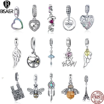 

Hot Sale 925 Sterling Silver Girl Castle Wings of love Charm Beads Silver Pendant Charm Dangle Fit Original Bracelet Necklace