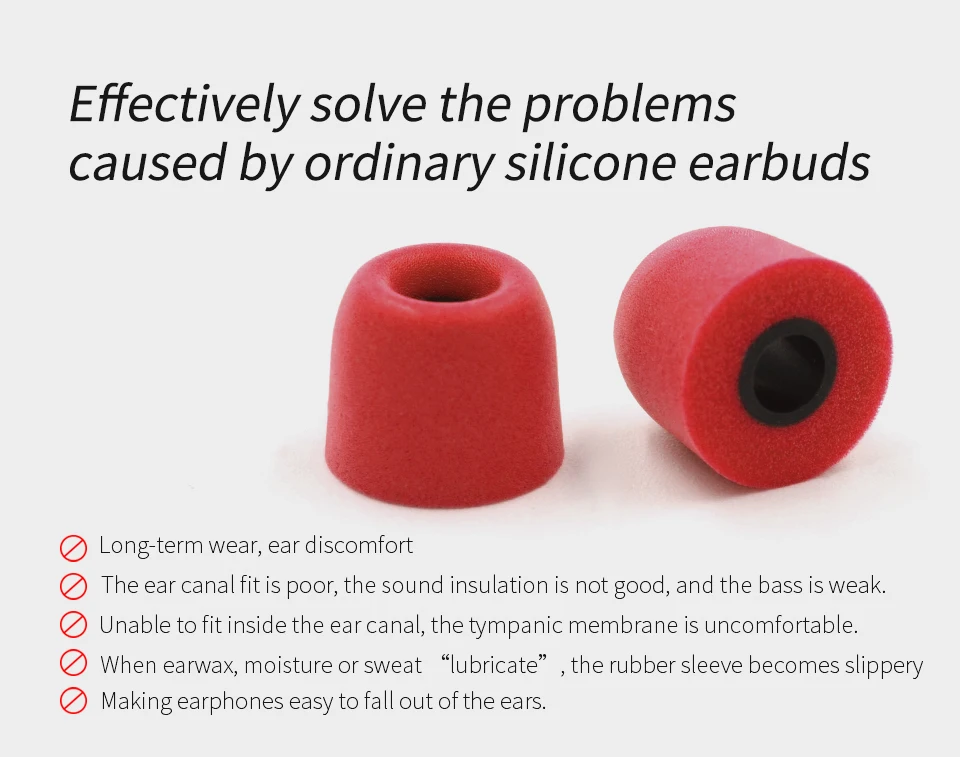 KZ Headset Ear Pads 3Pair(6PCS) Noise Isolating Comfortble Memory Foam Ear Tips Earbuds For Original In Earphone Headphones