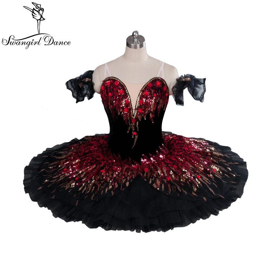adult black swan lake ballet costumes red ballet tutu,red/black professional ballet tutu for girls BT9045B