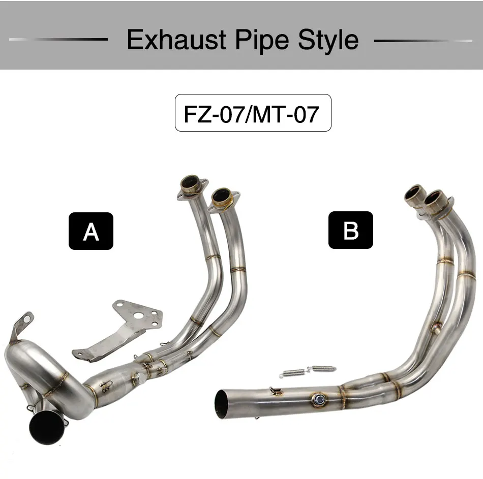 ZS слипоны для Yamaha MT07 FZ-07 MT-07 2013- мотоцикл Выхлопная система полная Модифицированная Передняя средняя Соединительная труба глушитель