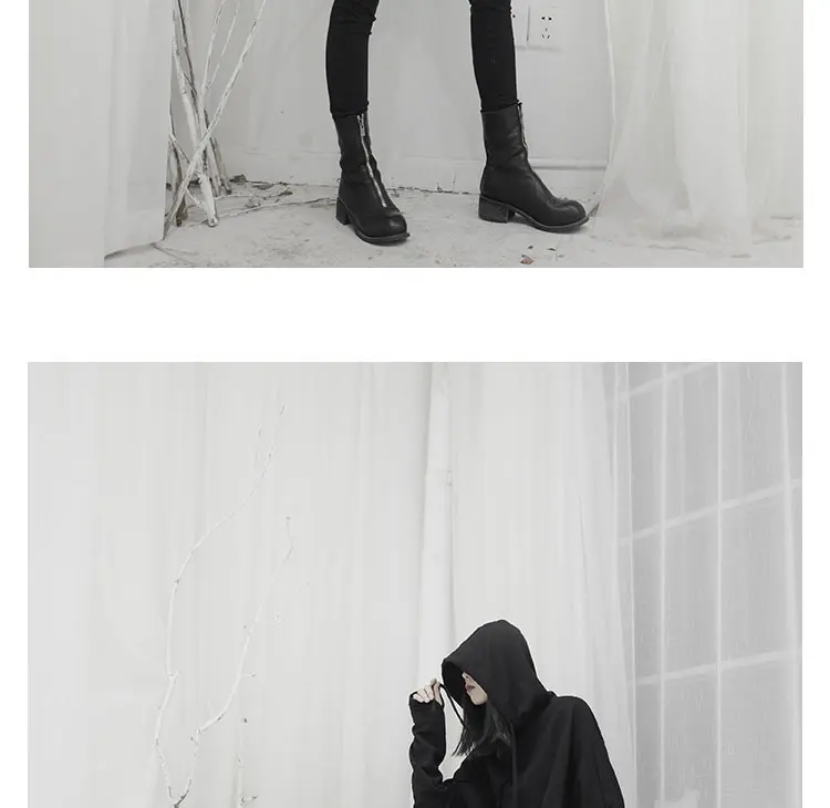 XITAO Черная Толстовка на шнурке, модная новинка, зимний несимметричный плиссированный пуловер с длинным рукавом, элегантный небольшой свежий DMY1485