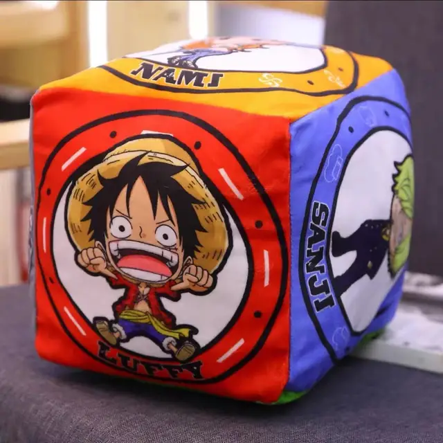 38cm Round One Piece Anime Pillow Luffy Zoro Chopper Plush Cushion Kawaii Lovely Cartoons Doll
