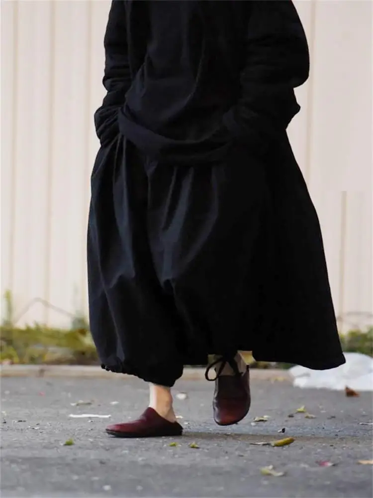 

Men's plus-size comfortable nine cent knickerbockers with strappy slacks loose-fitting plus-size wide-leg designer trousers