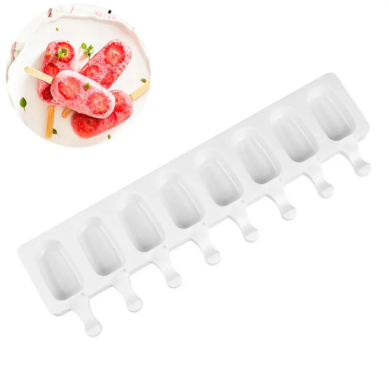 8 полости формы для мороженого DIY Кухня домашняя силиконовая, для фруктового льда формы Popsicle формы