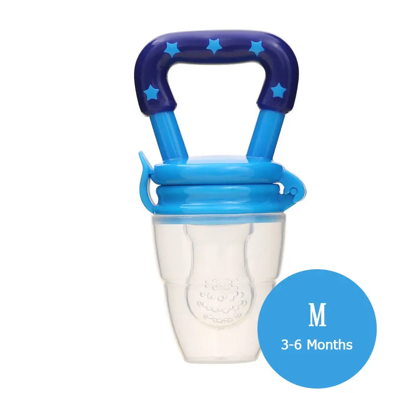 Силиконовая соска для детского питания, принадлежности для кормления фруктов, соска для сосок, мягкая бутылочка для кормления, силиконовая для детей - Цвет: blue M