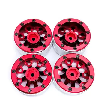

4Pcs Alloy Beadlock Wheel Rim with Hub for 1/10 RC Crawler Car TRX-4 SCX10 D90