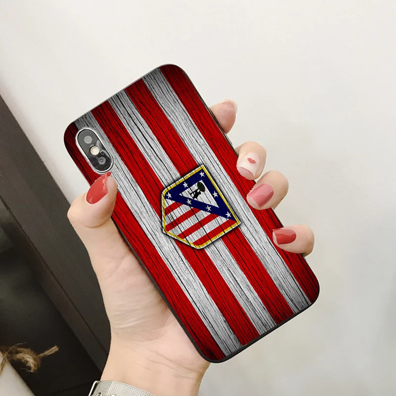 Чехол для телефона Saul для iphone, чехол Atletico Madrid FC DIY, черный мягкий чехол из ТПУ для iphone 11Pro X XR XS MAX 7 8 7plus 6 6S 5S SE 5