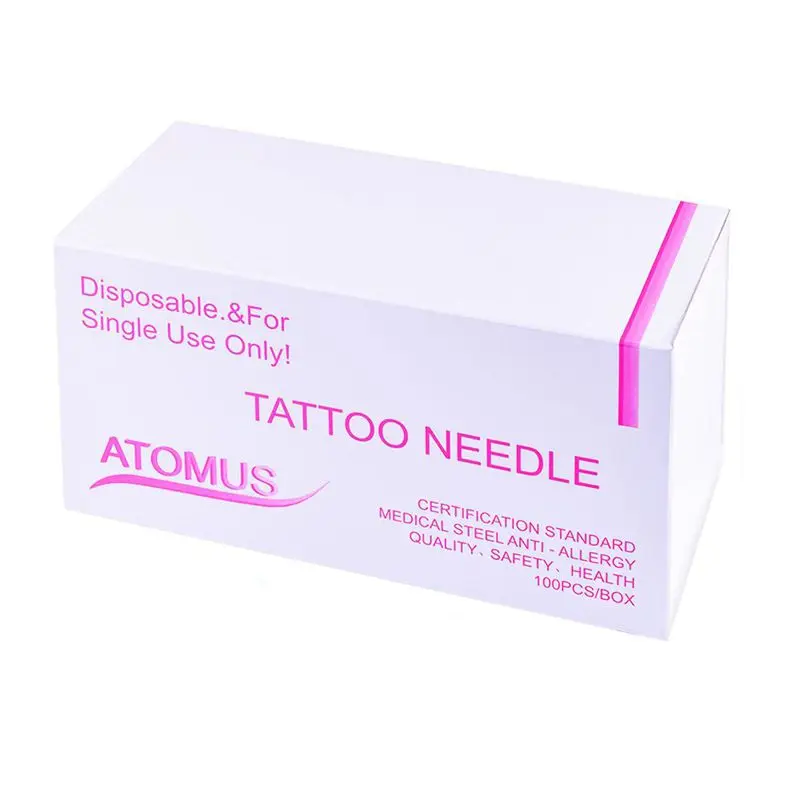 ATOMUS 1 коробка 100 Смешанные иглы татуировки: 3RL, 3RS, 5M1, 5RL, 5RS, M1, 7RL, 7RS, 9RL, 9RS каждый 10