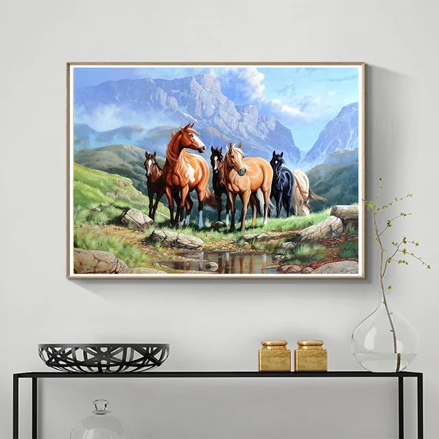 Mountain Horses, 5D Diamond Painting Kits