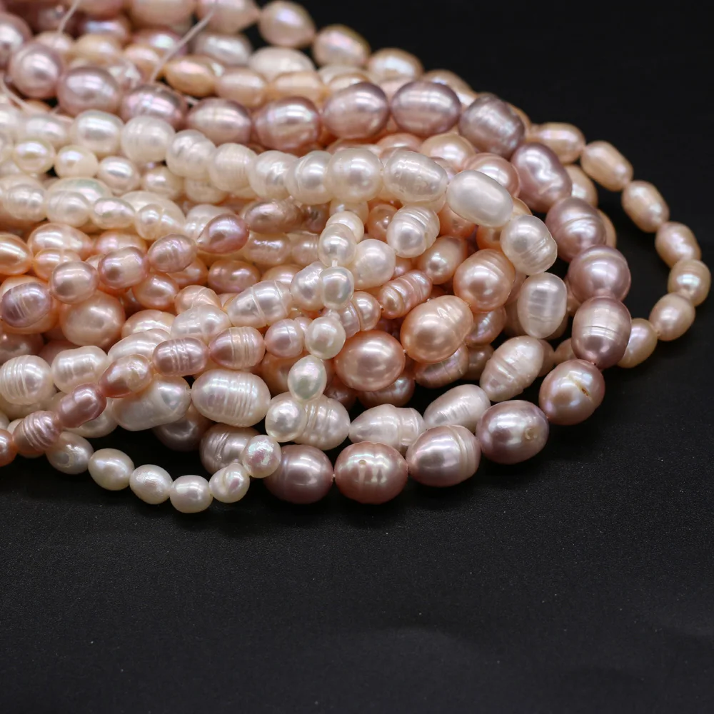 

Natural Freshwater Pearl Beads Rice Shape Real Pearls Bead For Jewelry Making DIY Women Bracelet Necklace Earrings Accessories